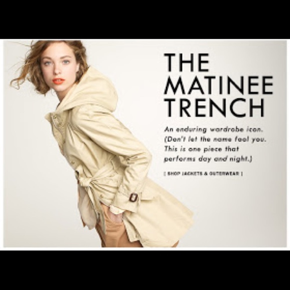 J. Crew Khaki Matinee Trench Jacket